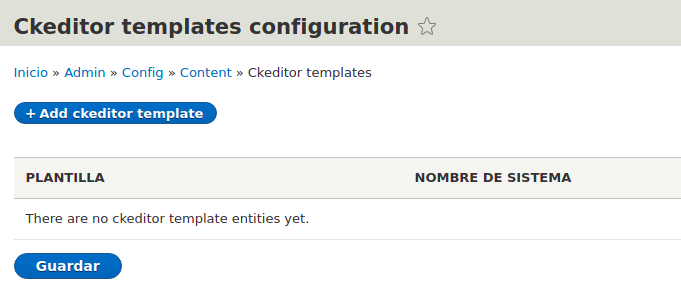 CKEditor Templates - Creating a new template using User Interface submodule