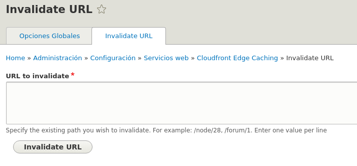 Cloudfront Edge Caching Invalidate URL