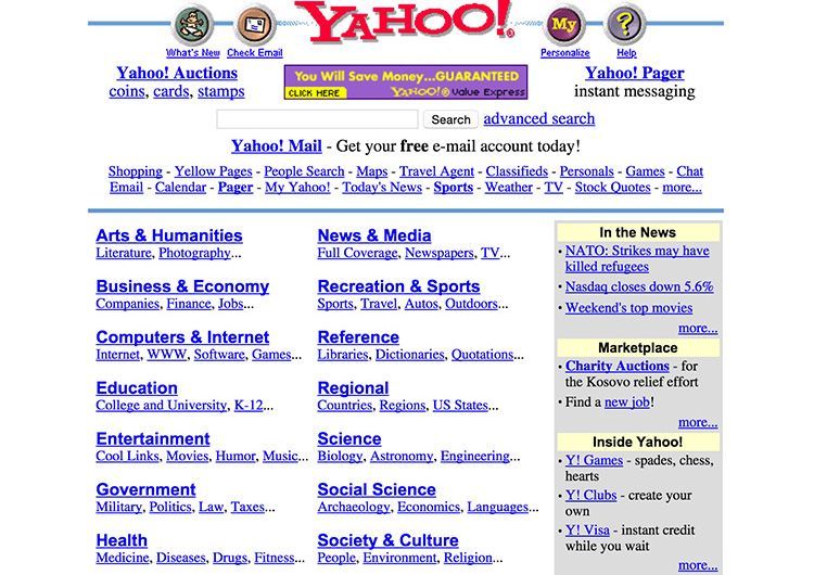 Yahoo en el año 2000